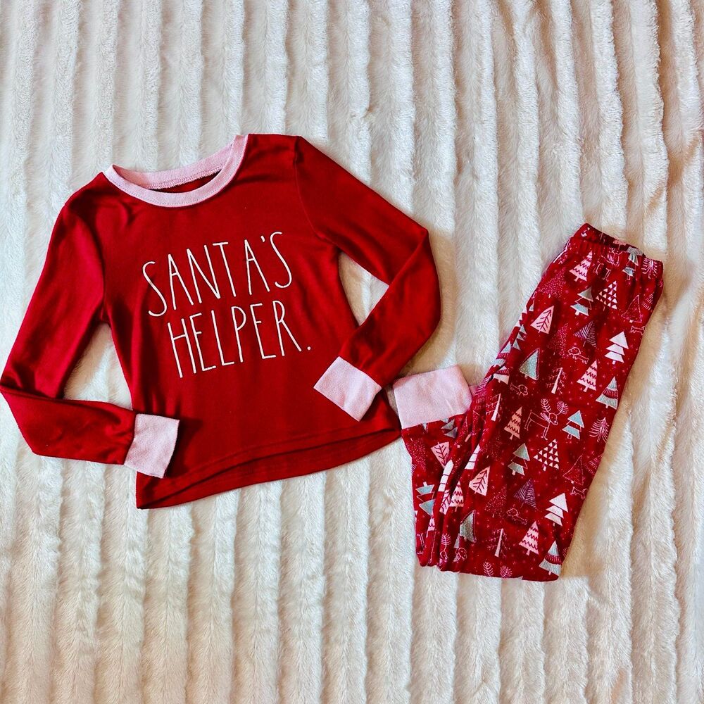Rae Dunn Santas Helper Christmas Pj Set Size 6